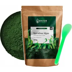 Spirulina w proszku kosmetyczna algi morskie + szpatułka Natur Planet Zestaw 100g