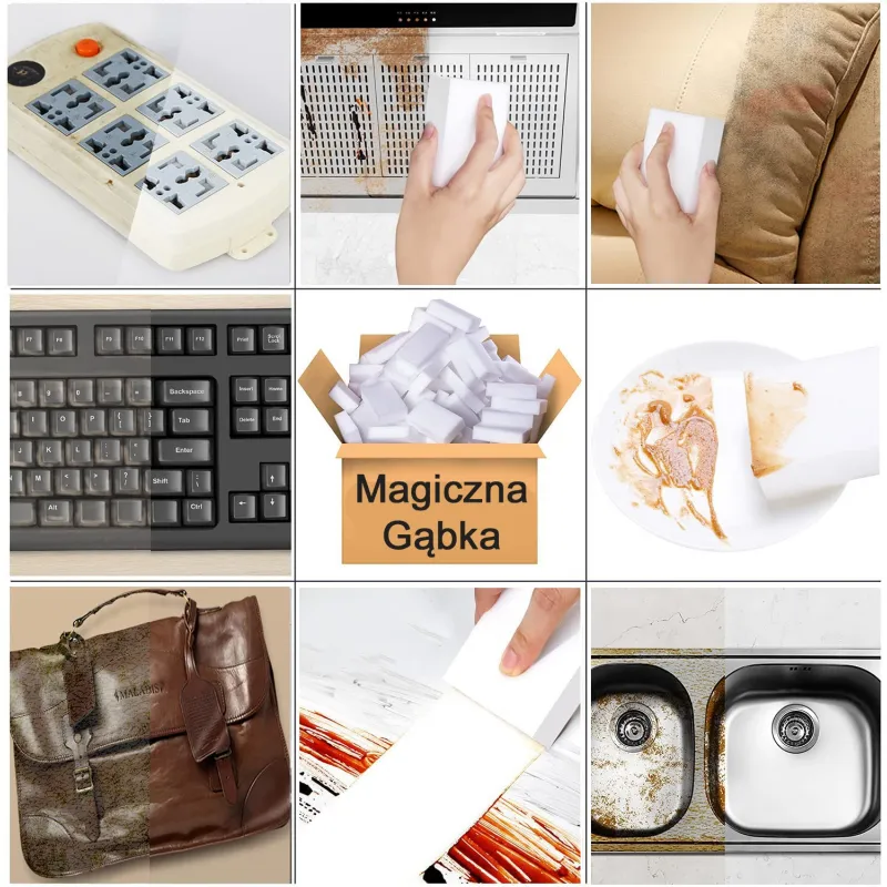 Magiczna gąbka do sprzątania wszystkiego  zestaw 10 sztuk ❤️  Laroxy.pl