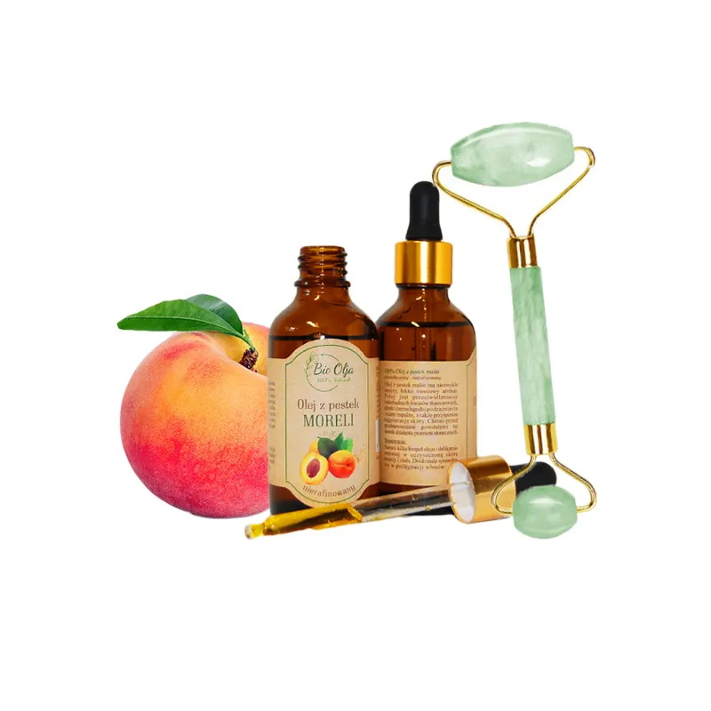 Bio Olja apricot kernel oil + jade roller KIT ❤️ Laroxy.pl