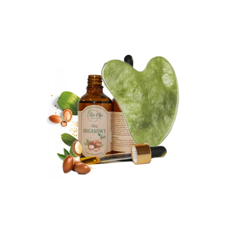 Bio Olja argan oil + Gua Sha stone set ❤️ Laroxy.pl