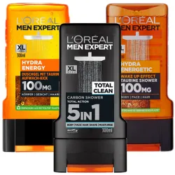 LOREAL żele pod prysznic dla mężczyzn ZESTAW XL 3 sztuki ⭐ Laroxy.pl