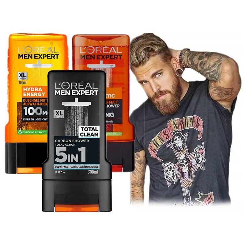 LOREAL shower gels for men KIT XL 3 pieces ⭐ Laroxy.pl