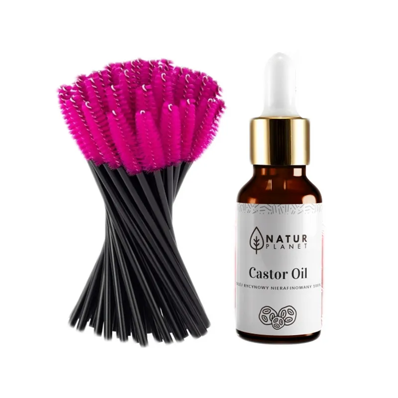 Castor oil for eyebrows and eyelashes + brushes - KIT ❤️ Laroxy.pl