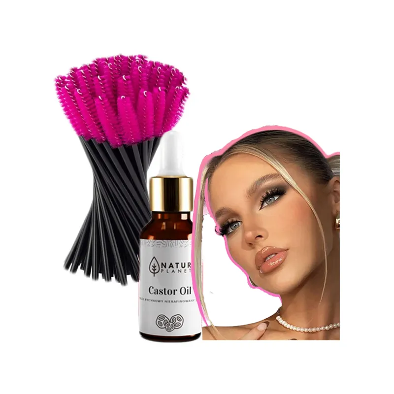 Castor oil for eyebrows and eyelashes + brushes - KIT ❤️ Laroxy.pl