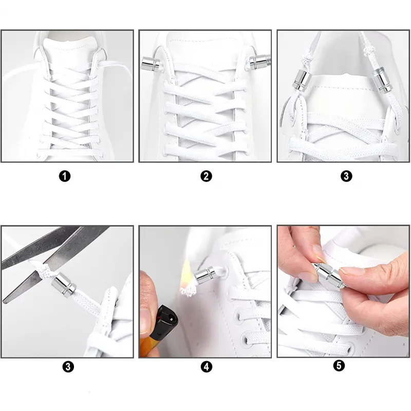 Lace shoelaces without binding elastic BLACK ❤️ Laroxy.pl