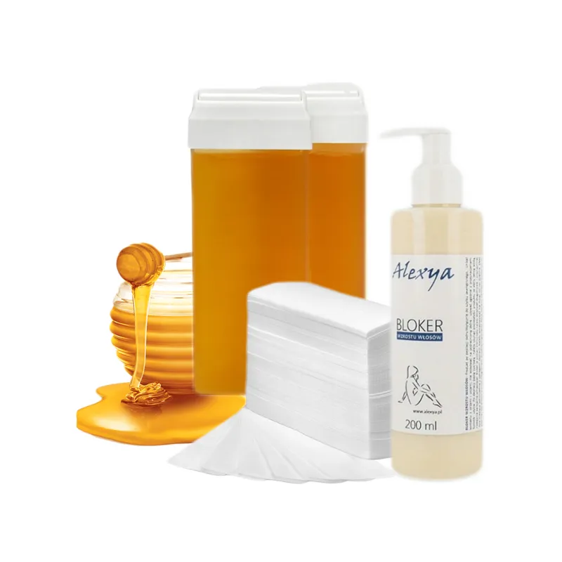 Zestaw do depilacji 2* Wosk w rolce + Paski + Bloker - Laroxy.pl