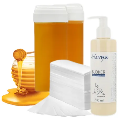 Hair removal set 2* Wax in roll + Strips + Blocker - Laroxy.pl