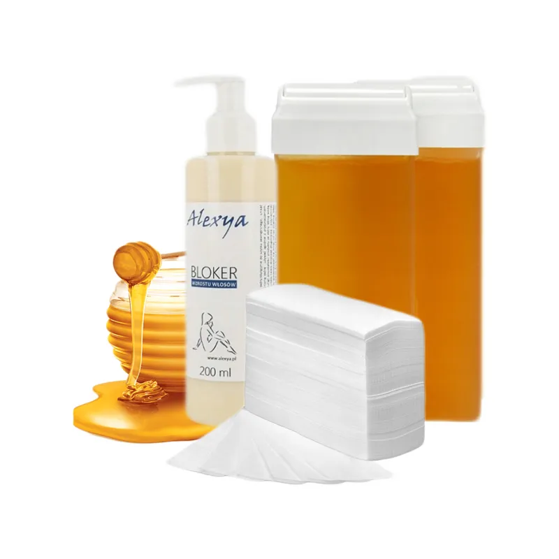 Hair removal set 2* Wax in roll + Strips + Blocker - Laroxy.pl