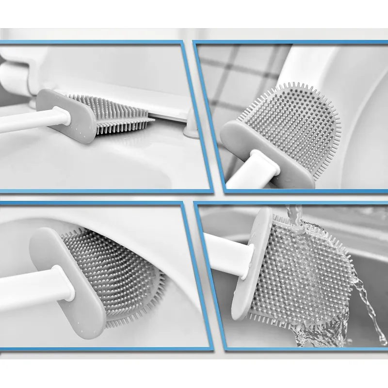 Silicone toilet brush with container white hanging 💟 Laroxy.pl
