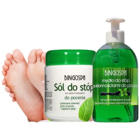 Preparat na pocenie się stóp Sól + Mydło zestaw BingoSpa ❤️ Laroxy.pl