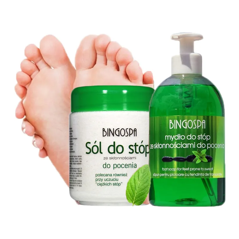 Preparation for foot sweating Salt + Soap set BingoSpa ❤️ Laroxy.pl