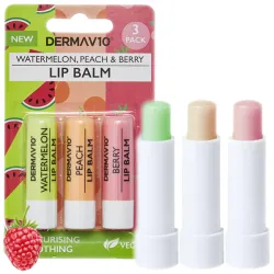 DermaV10 balsam do ust - pomadka ochronna 3 sztuki ZESTAW