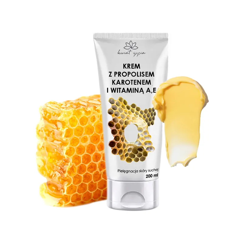KWIAT ŻYCIA krem z propolisem karotenem witaminą A+E 200ml 🐝 Laroxy