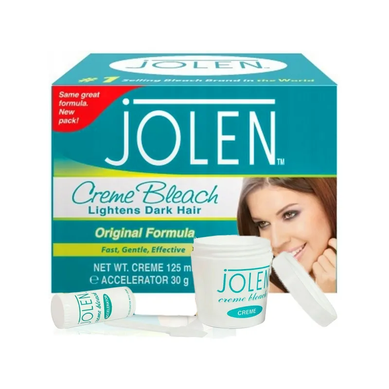 Jolen Creme Bleach Rozjaśniacz do włosów na twarzy ciele brwi rękach nogach wąsika DUŻY 113g/28g
