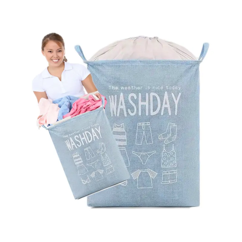 Bathroom laundry basket bag blue ❤️ Laroxy.pl