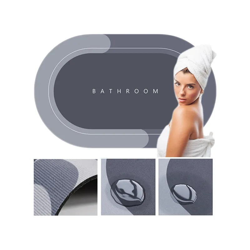 Quick-dry non-slip bathroom mat oval rug ❤️ Laroxy.pl