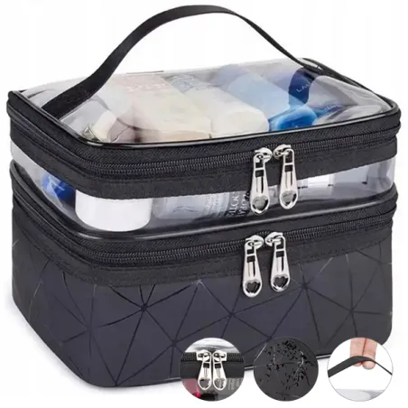 Cosmetic travel bag for cosmetics organizer trunk ⭐ Laroxy.pl