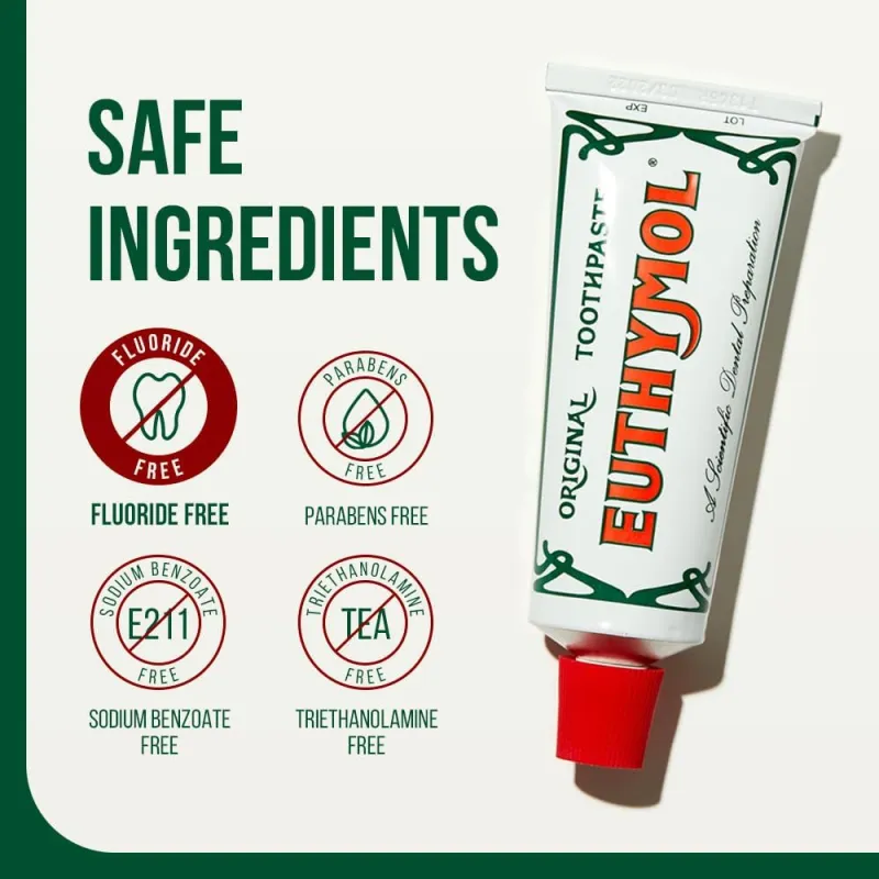 Euthymol Toothpaste WITHOUT Fluoride WITHOUT Citrate Dioxide ❤️ Laroxy.pl