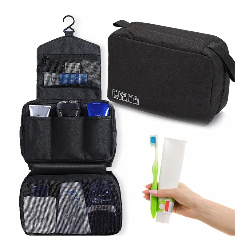 Hanging cosmetic bag with hook hanging travel ❤️ Laroxy