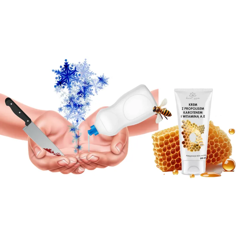 KWIAT ŻYCIA krem z propolisem karotenem witaminą A+E 200ml 🐝 Laroxy