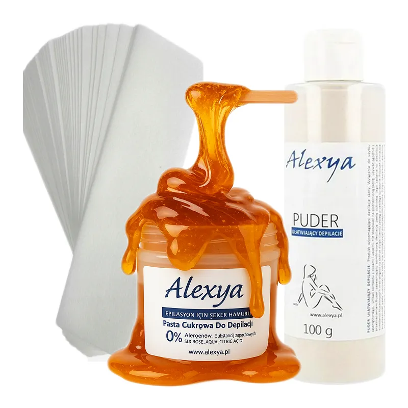 Hair removal sugar paste + Powder + Strips set LESS PAIN ❤️ Laroxy.pl