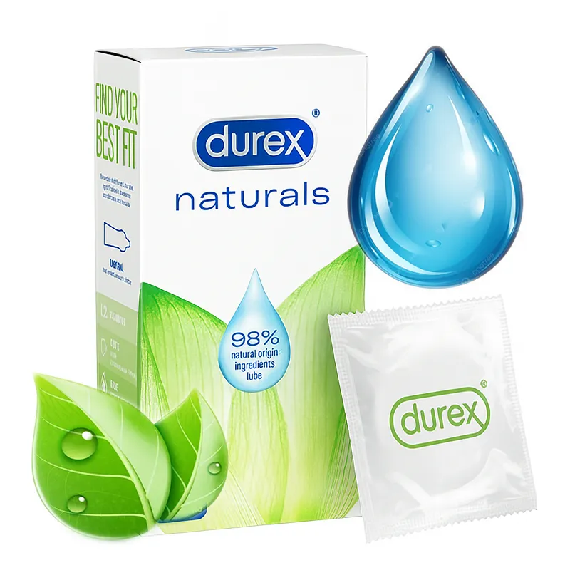 Durex natural moistened thin condoms 12 pieces ❤️ Laroxy