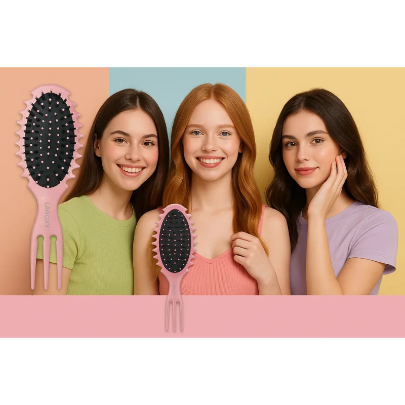 Boar bristle curly hair brush to define curls ❤️Laroxy