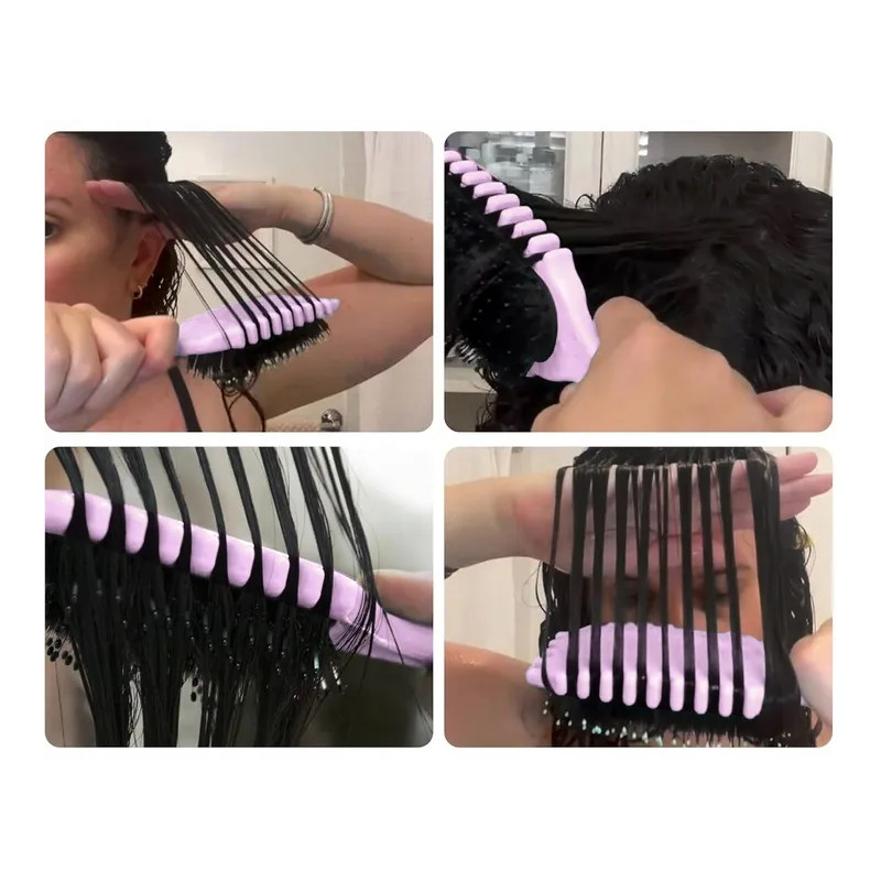 Boar bristle curly hair brush to define curls ❤️Laroxy