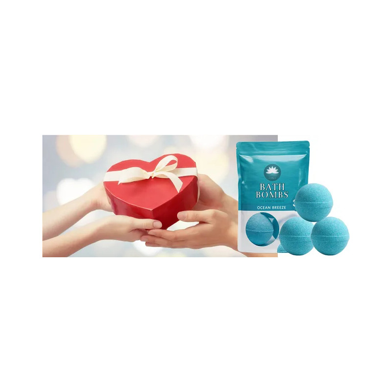 Sparkling blue bath balls holiday gift set ❤️ Laroxy