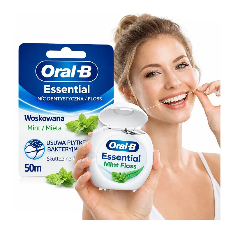 ORAL-B Essential Floss NIĆ DENTYSTYCZNA  50 metrów ❤️ Laroxy.pl