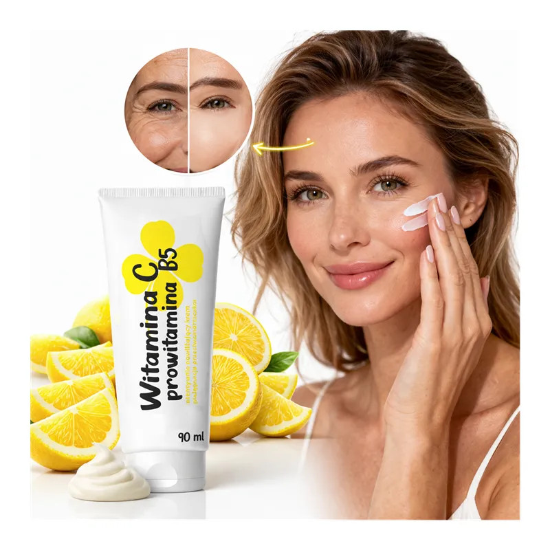 Krem do twrzy z witaminą C i prowitaminą B5 🍋 Laroxy
