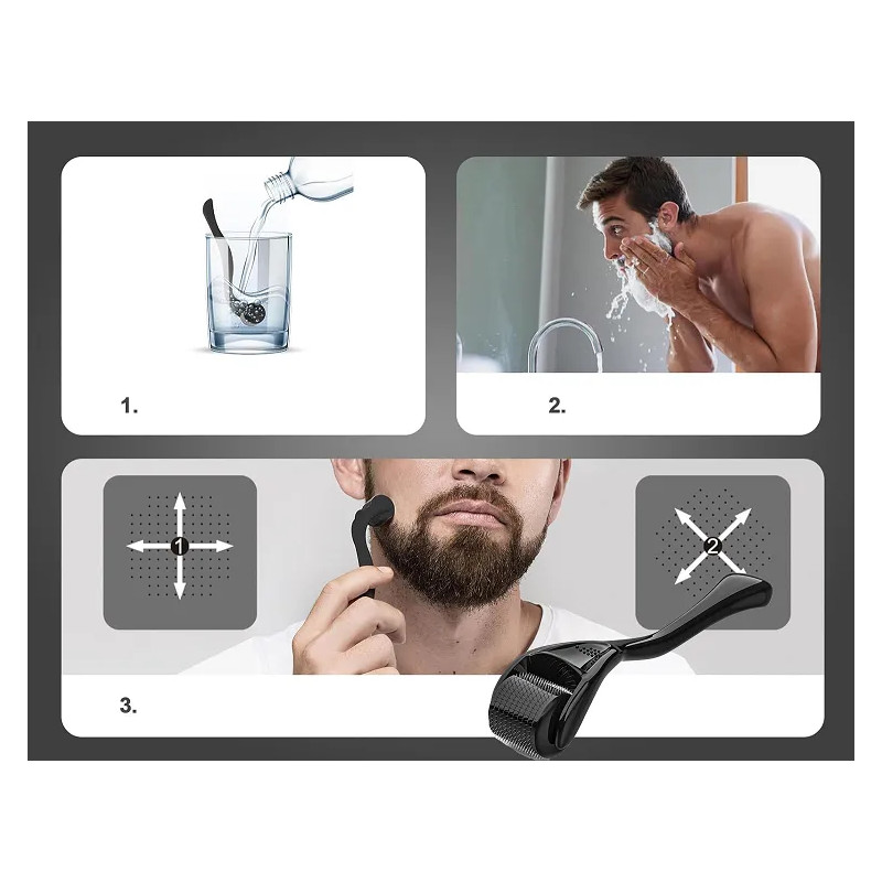 DERMA ROLLER for beard 0.5mm OIL BRANCH ❤️ Laroxy