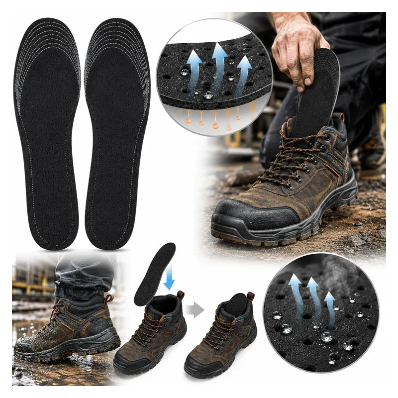 Antibacterial, Anti-Sweat Shoe Insoles, Sizes 36–45 | Breathable