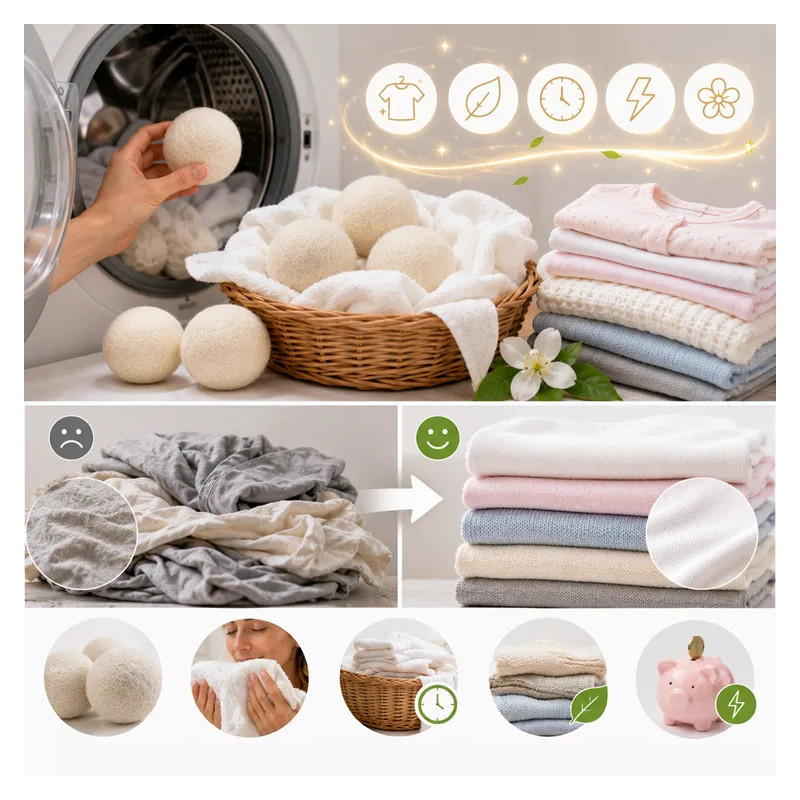 WOOL BALLS FOR THE DRYER—natural wool ❤️ Laroxy.pl