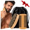Boar Bristle Beard Brush for Beard Growth + Comb 🖤 Deniro